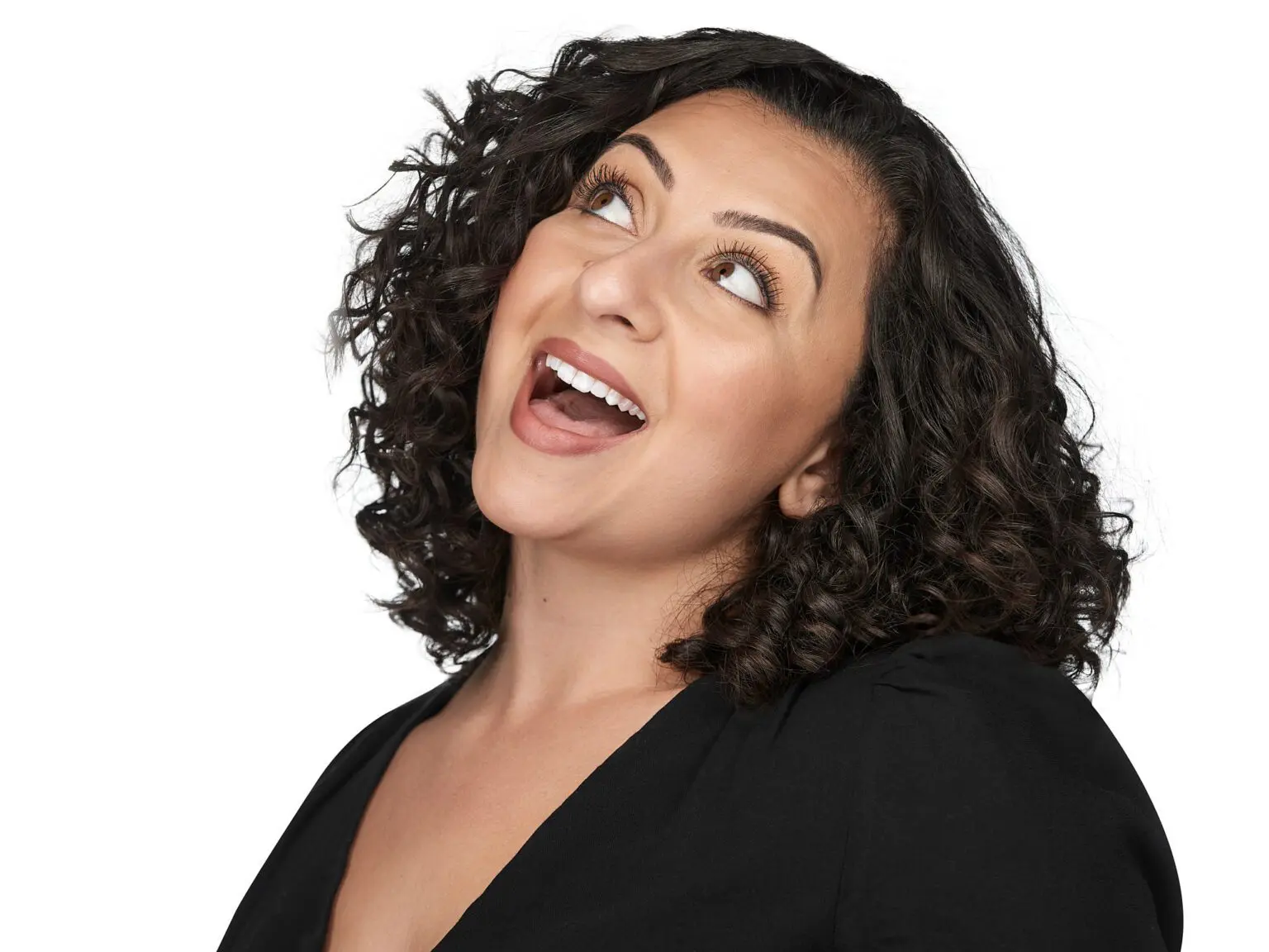 Voice over actress with a fun expression