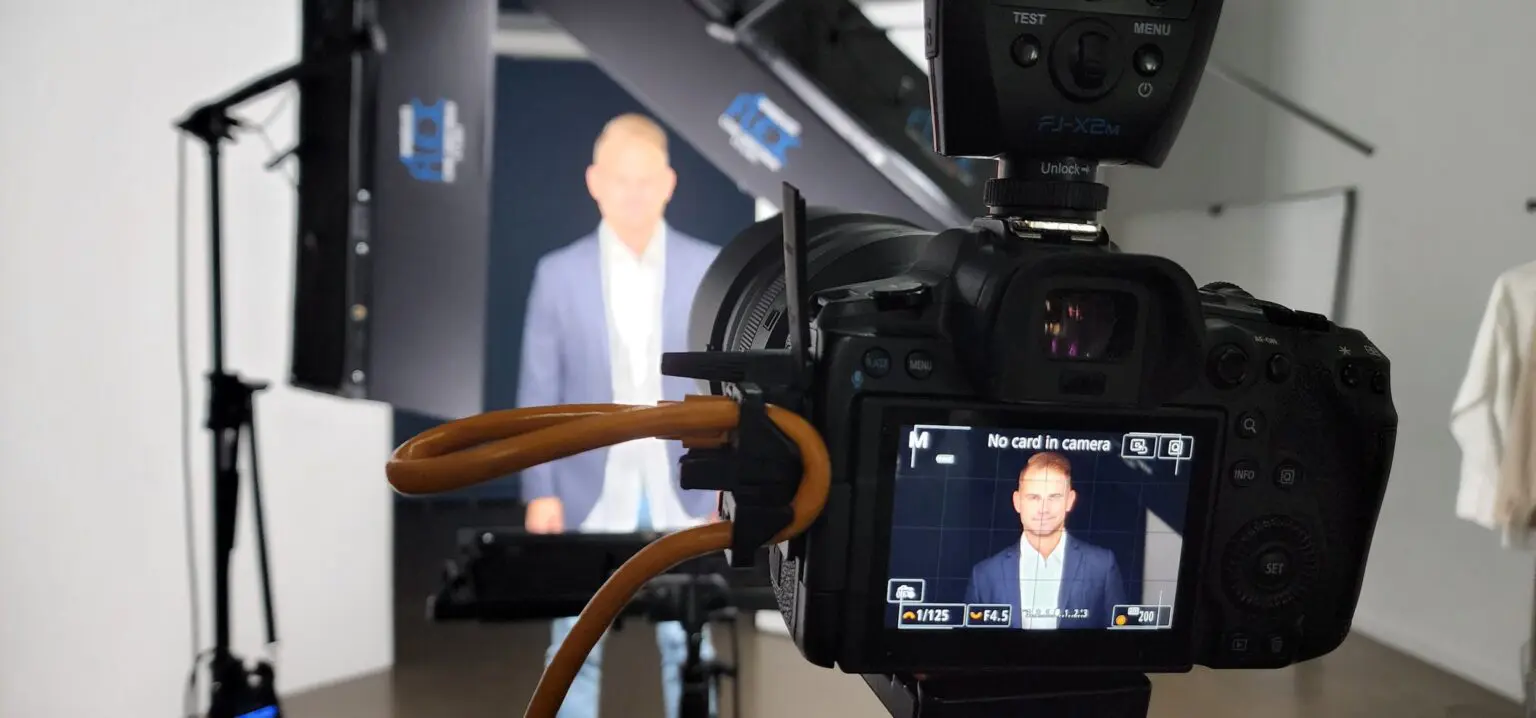 Behind the scene professional headshot in WASIO faces studio
