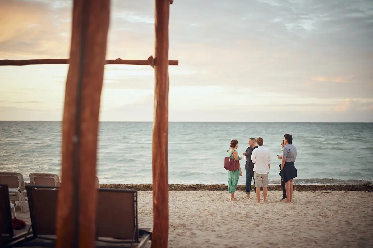 Business meeting on a beach in Florida