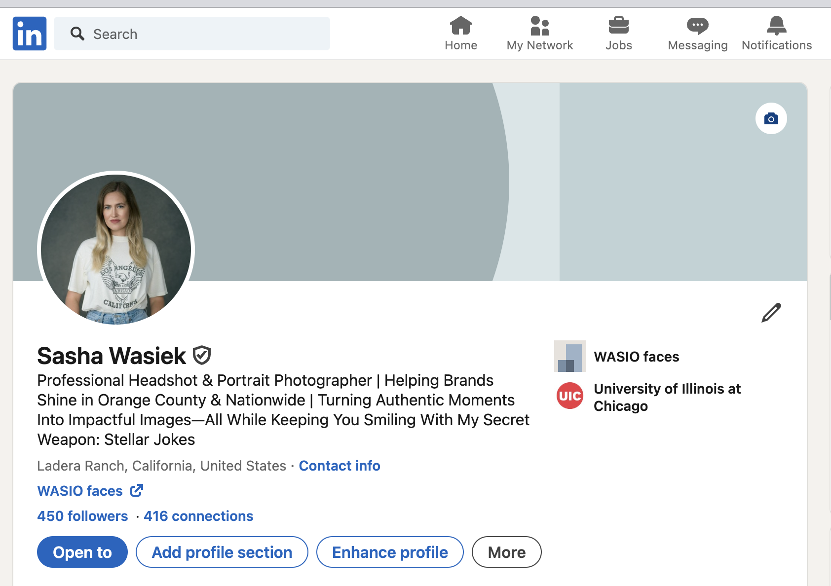 LinkedIn Profile Header