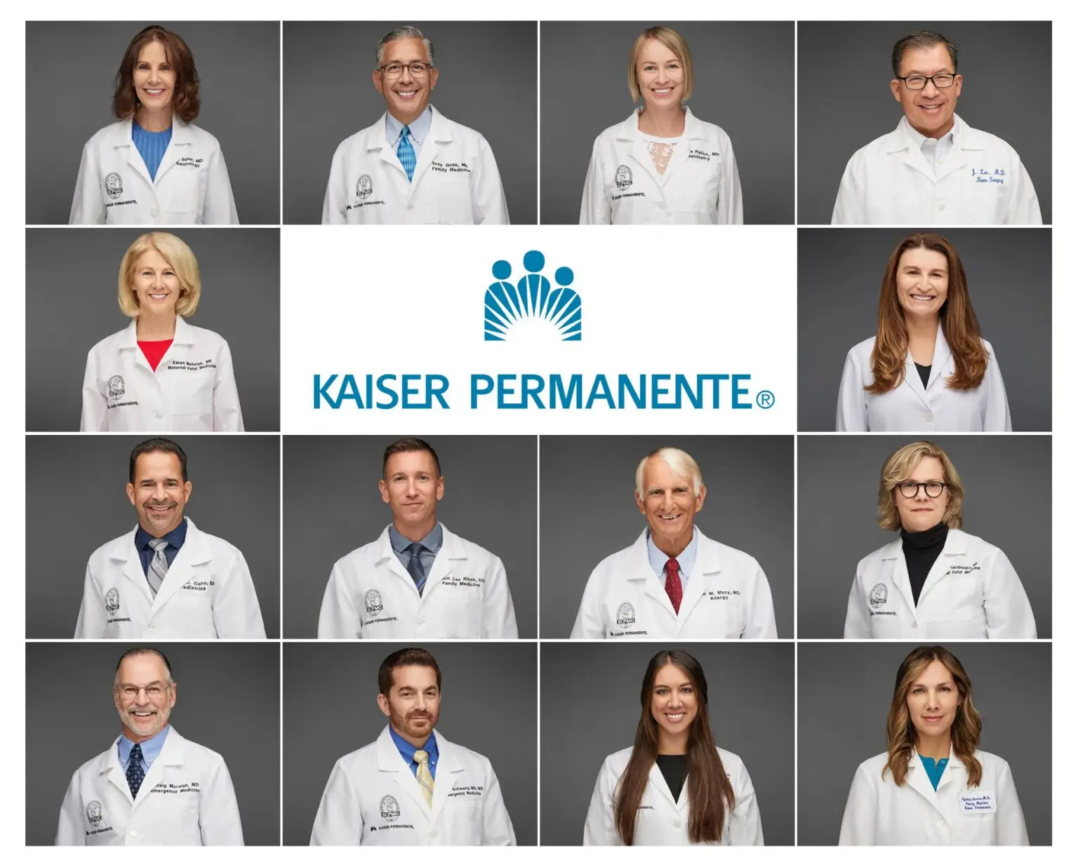 Kaiser Permanente Doctors Headshots Collage