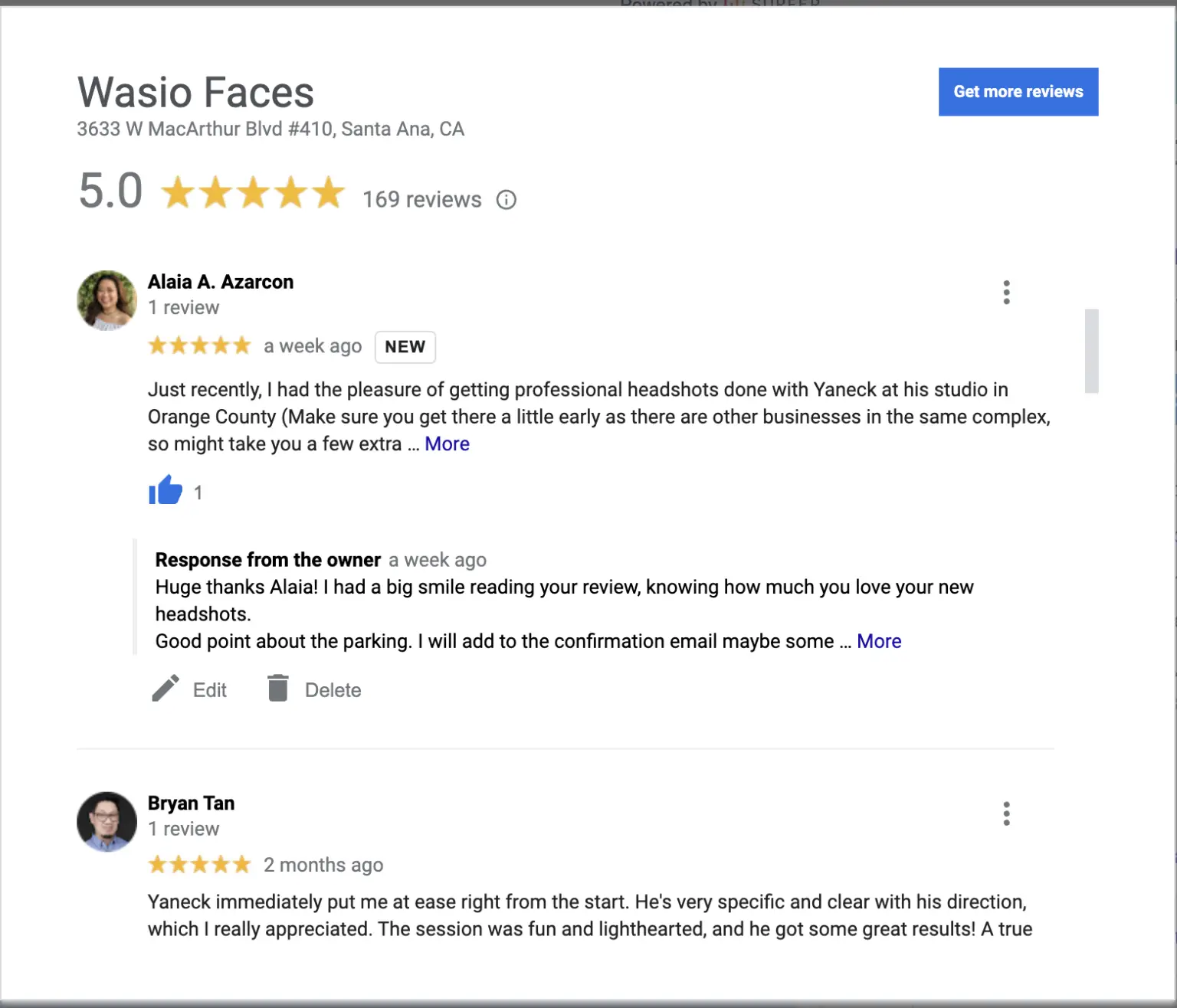 WASIO faces - orange county headshot photographer reviews